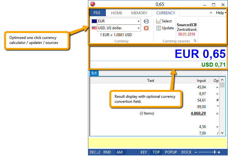 windows calculator currency