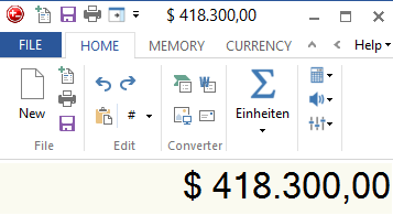 currency sign adding machine for windows