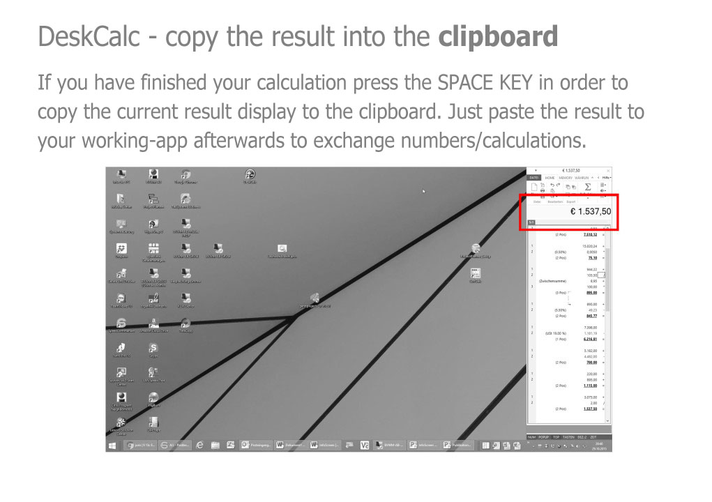 DeskCalc in use 5